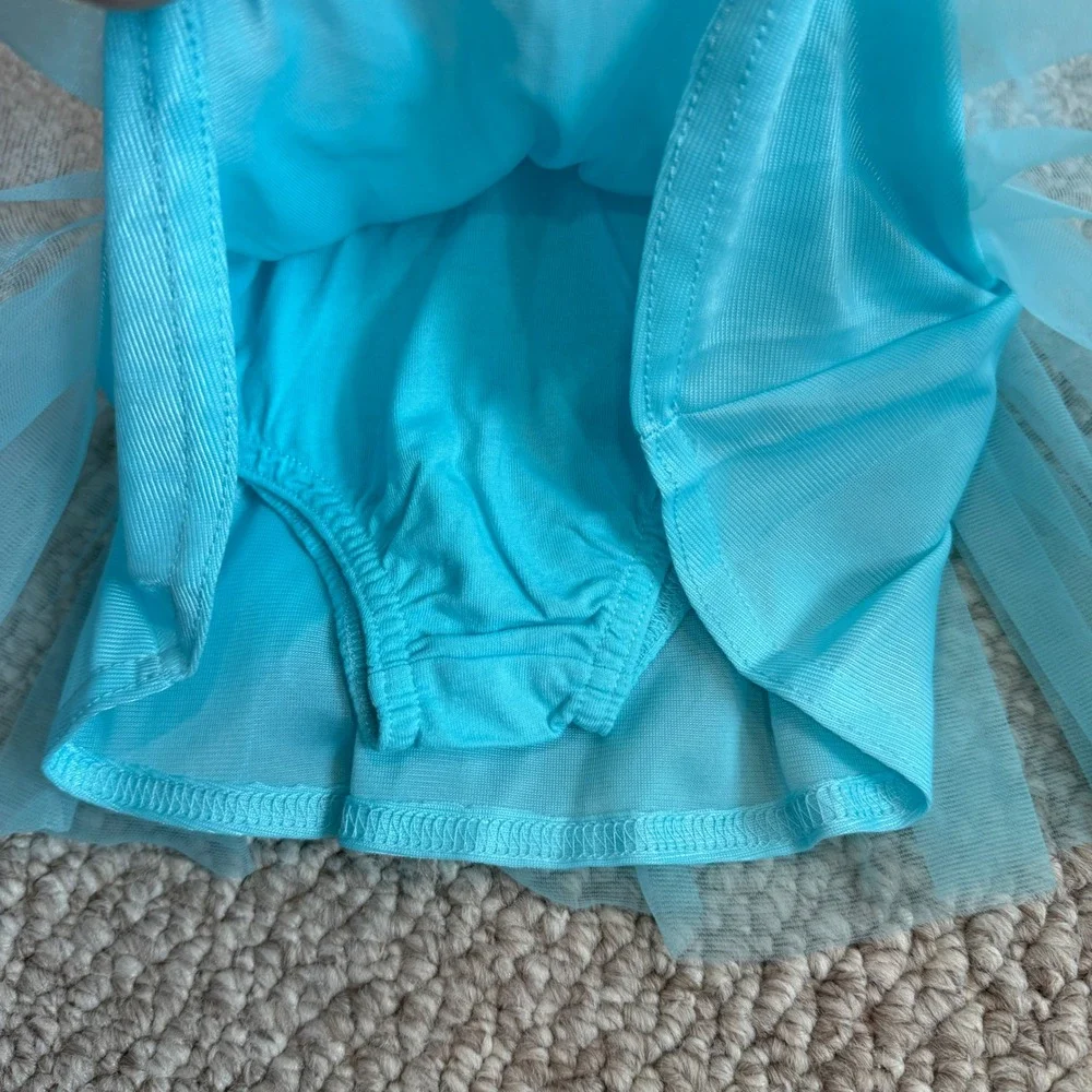 Garanimals Baby Girl Aqua Blue Tutu Skirt Glitter Waistband‎ Size 3-6 Months